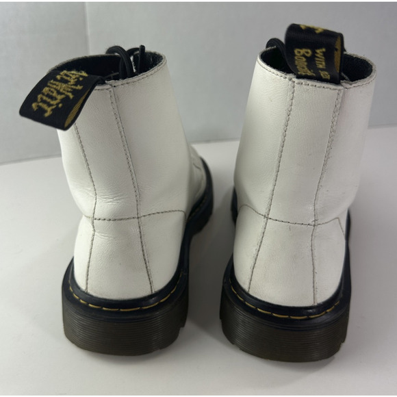 Dr. Martens Luana White Leather Lace Up Combat Ankle Boots AW004 Women’s Size 7 - Picture 13 of 16